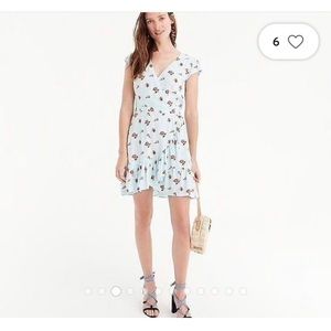 J.Crew Mercantile light blue floral wrap dress